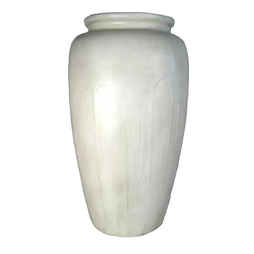 Tall classical urn with smooth, rounded silhouette and subtle old world European detailing in a minimalist, timeless style. Side View