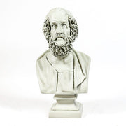 Classical Greek-style bust sculpture with ornate hair detail, shown from the back on a square pedestal base. Other Angle