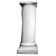 Classical Greek column with a simple capital and base, featuring smooth, unadorned cylindrical shaft and old world European style.
