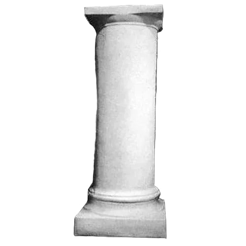 Classical Greek column with a simple capital and base, featuring smooth, unadorned cylindrical shaft and old world European style.