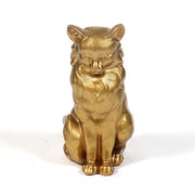 Regal cat figurine with classical old world European style, featuring ornate detailing and a poised, elegant posture. Side View