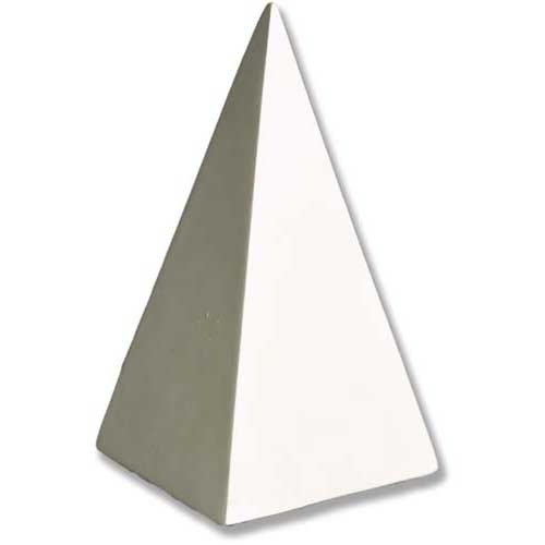 Pyramid sculpture with clean lines, classical geometric form, inspired by old world European and Greek architectural styles