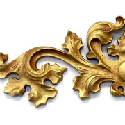 Ornate Baroque-style decorative applique with symmetrical scrollwork and classical old world European leaf motifs. Other Angle