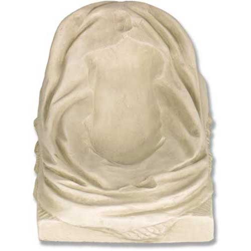 Classical draped figure sculpture with intricate folds, old world European style, evoking Renaissance and Baroque artistry.