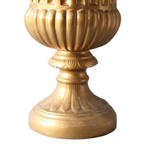 Ornate Baroque-style pedestal base with fluted detailing and classical old world European design elements Side View