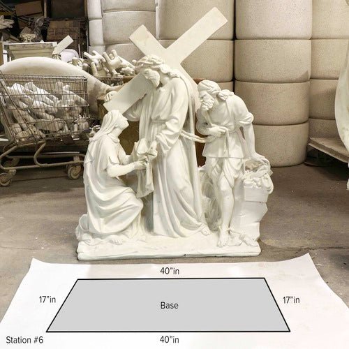Lifesize Jesus Meets Veronica Station 6 Outdoor/Indoor Statue - Bella Statues