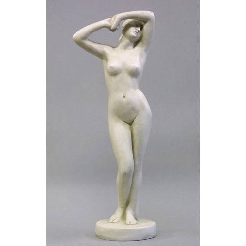 Classical female torso sculpture with raised arms, inspired by Renaissance and Greek art, featuring smooth, elegant contours. Different Angle