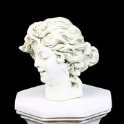 Classical European bust with ornate, wavy hair and serene expression, inspired by Renaissance and Baroque sculpture styles. Side Angle