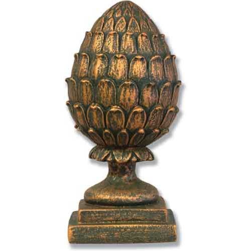 Ornate old world European finial with classical acanthus leaf detailing and a Baroque-inspired pedestal base.