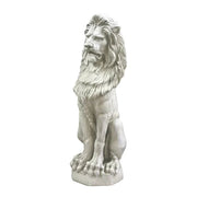 Regal lion statue with detailed mane and paws, featuring classical old world European and Renaissance-inspired ornate design.