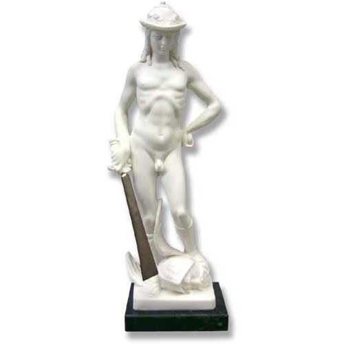 David By Donatello 11 H Outdoor/Indoor Statue - Bella Statues