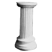 Classical Greek fluted column pedestal with ornate base and simple round capital, evoking ancient architectural elegance.