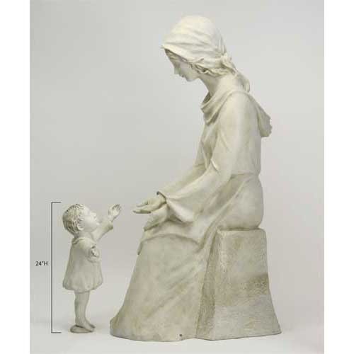 Seated Mary with Baby Jesus Statue (57-Inch)