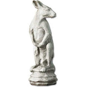 Kangaroo statue with classical old world European style, featuring ornate detailing and a weathered, antique finish.