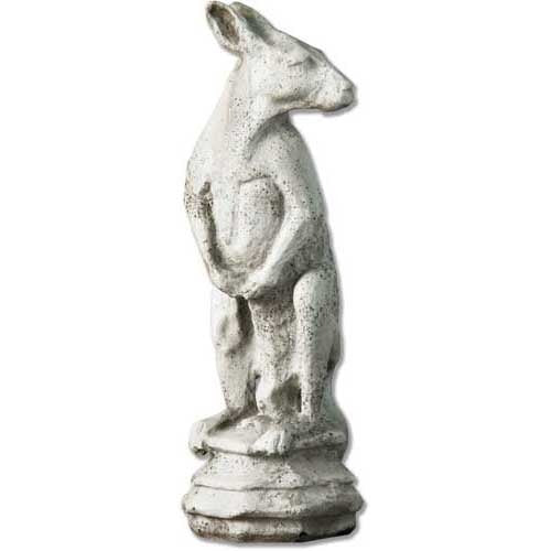Kangaroo statue with classical old world European style, featuring ornate detailing and a weathered, antique finish.