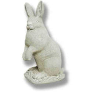 Rabbit statue in classical old world European style with detailed fur texture and upright pose, evoking a timeless, ornate charm.