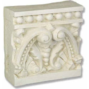 Ornate classical corbel with Baroque scrollwork, acanthus leaf motifs, and bead detailing in old world European style. Side View