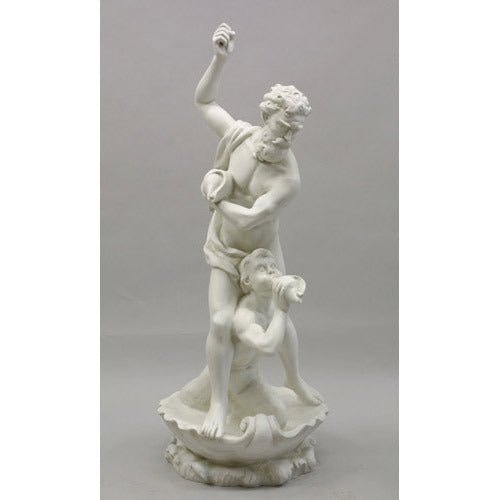 Lifesize Neptune With Child Outdoor/Indoor Statue - Bella Statues