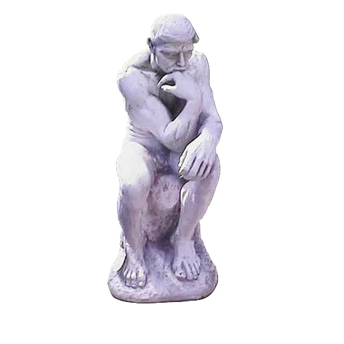 Classical Renaissance-style male figure seated in a contemplative pose with detailed, lifelike features and muscular form.