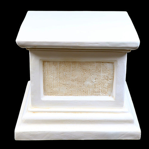 Classical pedestal base with ornate, old world European detailing and tiered architectural design, inspired by Renaissance style. Other Angle