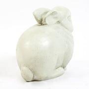Sculpted rabbit figurine with rounded form and subtle detailing, inspired by old world European and classical garden statuary. Other Angle