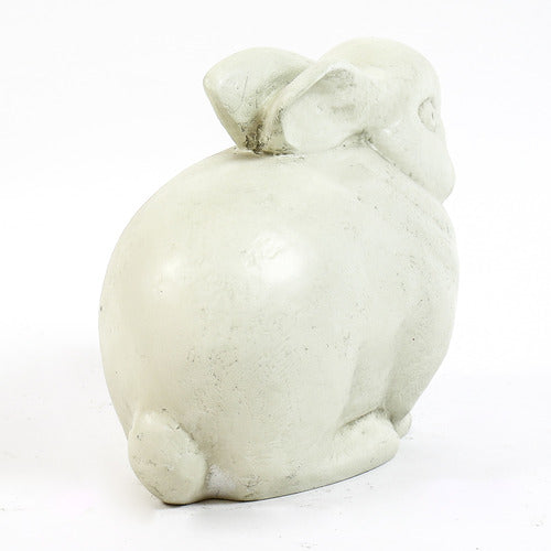 Sculpted rabbit figurine with rounded form and subtle detailing, inspired by old world European and classical garden statuary. Other Angle