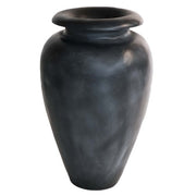 Classical Greek-style urn with a rounded body, flared rim, and smooth, minimalist old world European design.