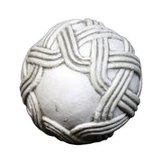 Ornate old world European sphere with intricate interwoven Baroque-style patterns and classical geometric detailing. Side View