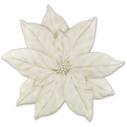 Ornate old world European floral medallion with layered, sculpted petals and classical symmetrical Renaissance detailing.