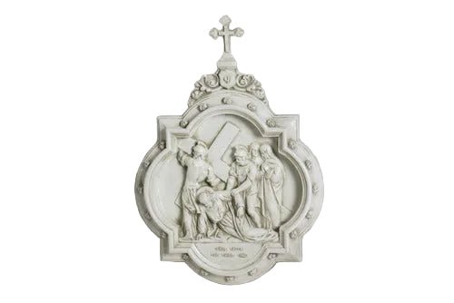 Chapel Wall Plaque Stations of the Cross Number 9 (13.5 - Inch) - Bella Statues
