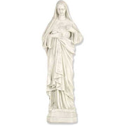 Sacred Heart Madonna statue in classical Renaissance style with flowing robes and serene expression, featuring ornate detailing. Side View