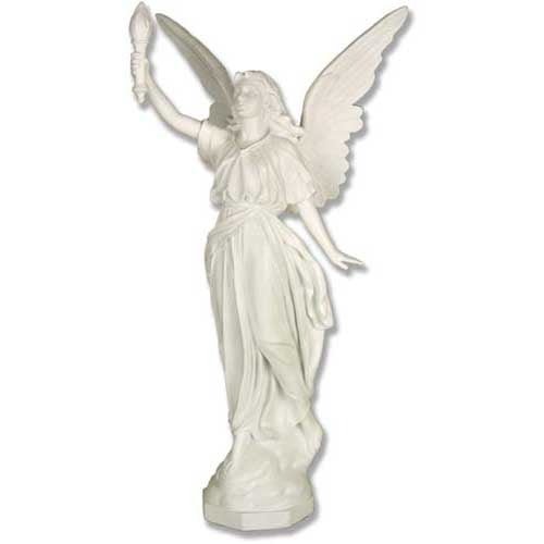 Angel With Torch Outdoor Statue (27 - Inch) - Bella Statues