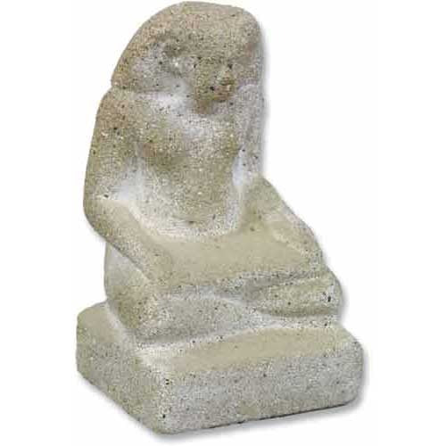 Seated Egyptian-style figure with classical ancient features and stylized headdress, evoking old world and Renaissance influences.