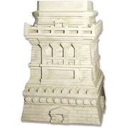 Classical old world European architectural model with ornate columns, arched windows, and detailed brickwork in Renaissance style. Side View
