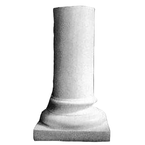 Classical column base with ornate, old world European design and subtle Renaissance-inspired architectural detailing.