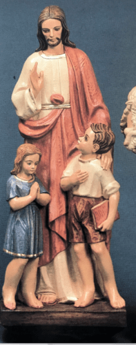 Custom Painted CHRIST WITH TWO CHILDREN 36" Outdoor/Indoor Statue - Bella Statues