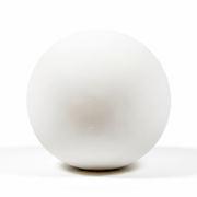 Sculpted sphere with smooth, minimalist surface, inspired by classical and old world European geometric forms. Side View