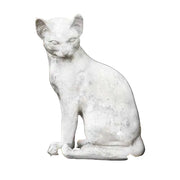 Sitting cat statue with classical old world European style, featuring smooth lines and subtle ornate detailing in a poised posture.