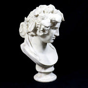 Classical Greco-Roman style bust with ornate floral crown and serene facial expression, inspired by Renaissance sculpture. Additional Angle