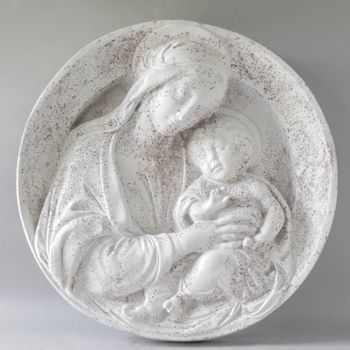 Madonna and Child Round Plaque Outdoor/Indoor Statue - Bella Statues