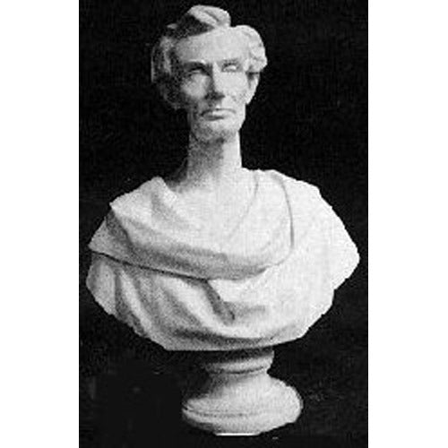 Classical bust sculpture with old world European style, featuring detailed drapery and a dignified, lifelike expression. Different Angle