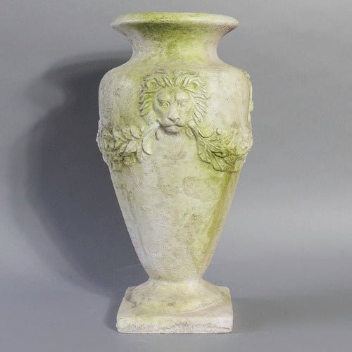 Lion and Garland Vase Outdoor/Indoor Statue - Bella Statues