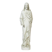 Sacred Heart of Jesus statue in classical old world European style with ornate drapery and detailed Renaissance-inspired features Side View