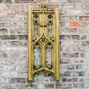Gothic-style ornate panel with pointed arches, quatrefoil cutouts, and intricate classical detailing reminiscent of medieval architecture. Additional Angle