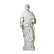 Classical Renaissance-style male saint statue with flowing robes, detailed facial features, and an ornate, old world European design. Side View