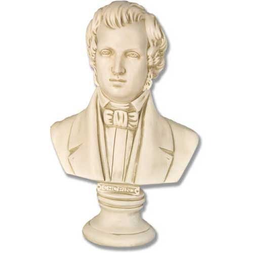 Classical European bust sculpture featuring a young man in ornate Renaissance attire with detailed facial features and formal jacket.