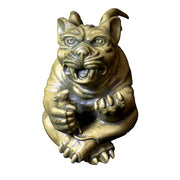Grotesque gargoyle door knocker with exaggerated features, medieval Gothic style, ornate detailing, fierce expression, old world European theme Side View