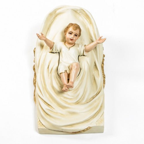 Baby Jesus in Manger Statue (9 - Inch) - Bella Statues
