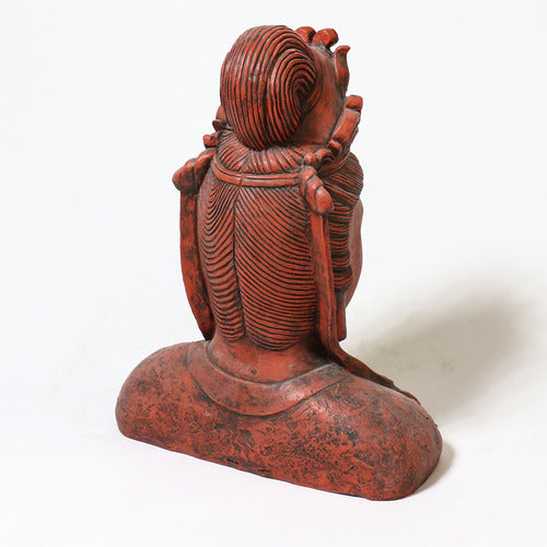Buddha bust with serene expression, ornate headdress, and classical Asian sculptural details in a traditional style Additional Angle