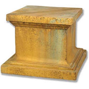 Square pedestal with classical Greek architectural style, featuring ornate, old world European detailing and a stepped base.